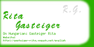 rita gasteiger business card